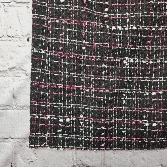 Loft Outlet Black Pink White Tweed Short Sleeve Shift Dress Size 8 - Picture 6 of 11